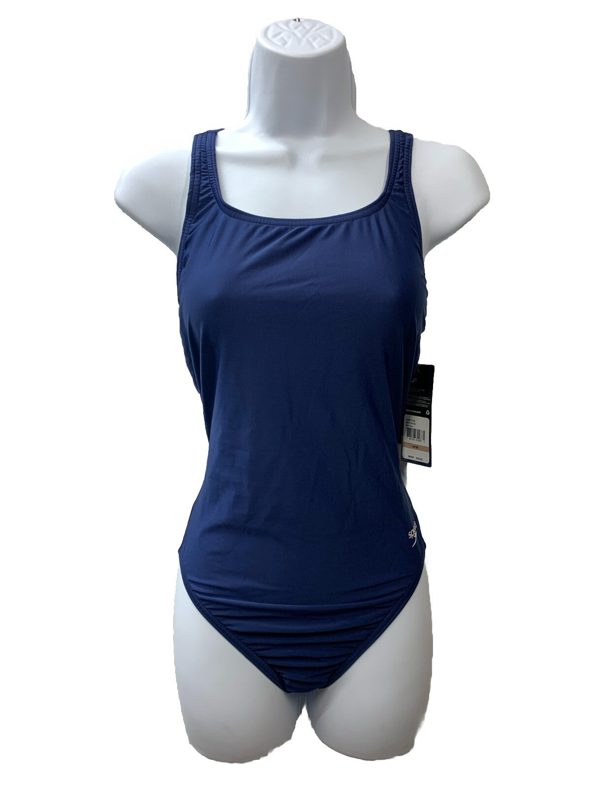 Speedo ProLT Women's Size 12/38 One Piece Athletic Swimsuit Navy Blue Racerback