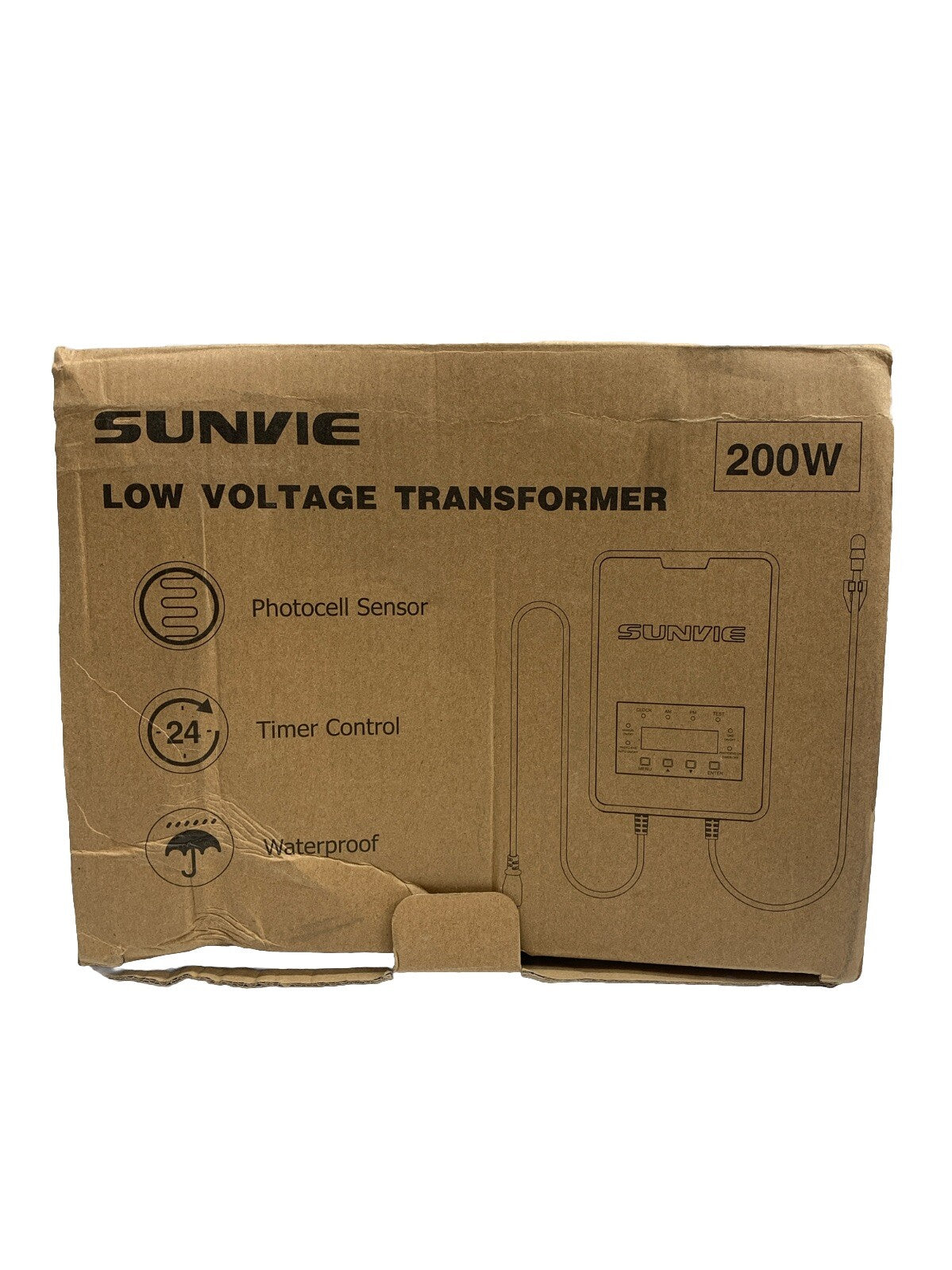 SUNVIE 200W Landscape Lighting Transformer Outdoor Low Voltage Landscape Waterpr