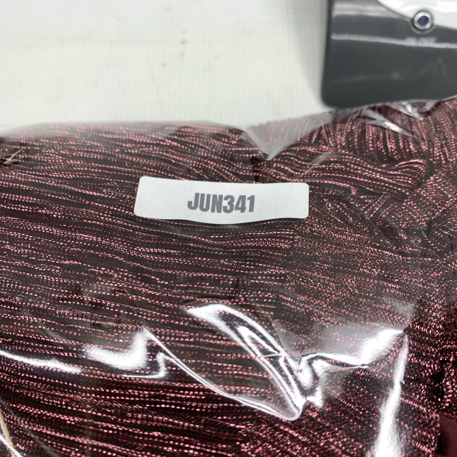Adrianna Papell burgundy metallic blouson gown for women, elegant special occasion dress with a flowing silhouette and size 10.