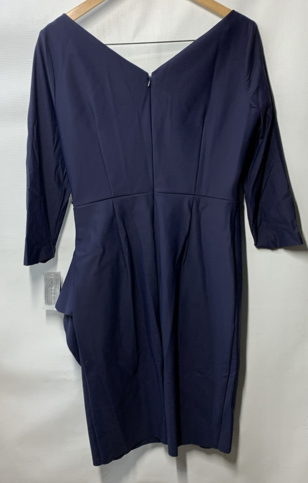 Alex Evenings Women's Rhinestone Side Wide Surplice Sheath Dress 3/4 Sleeve 10