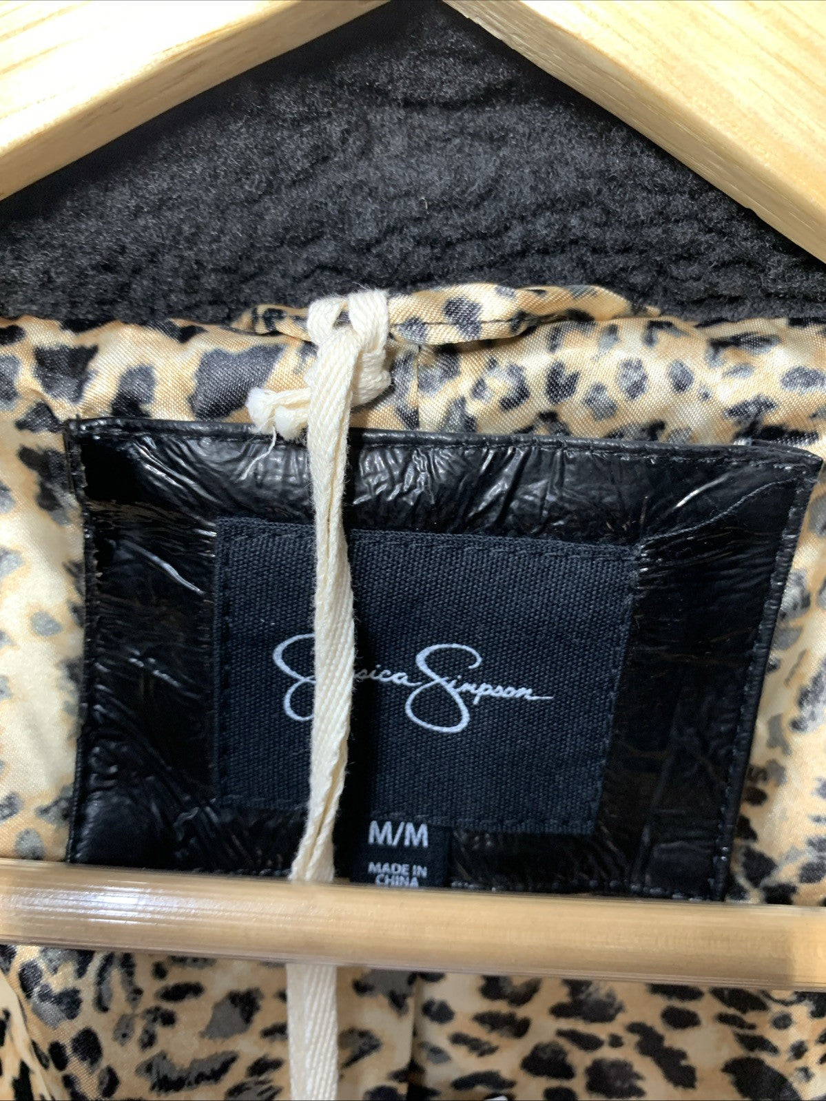 Jessica Simpson Women Winter Coat Sherpa Full Length Single Breast Size M Black