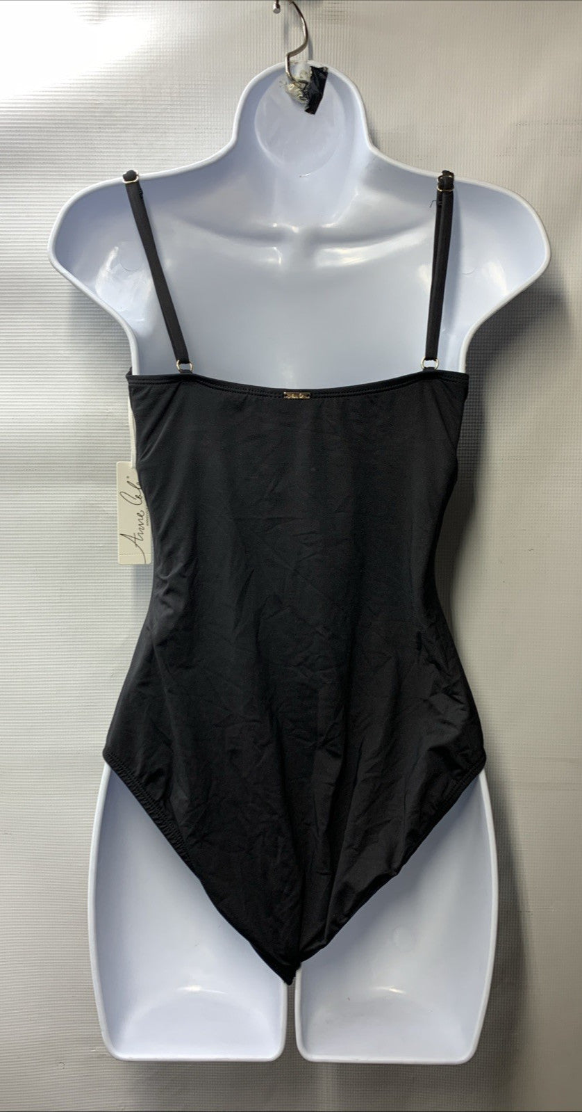 AnneCole Women's Standard Classic One Piece Swimsuit Size 10 Black Swimwear