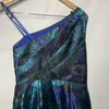 Adrianna Papell Women's One-Shoulder Jacquard Gown Evening Party Dress Size 6