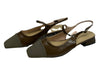 C.Paravano Women F11 Slingback Shoes Close Square Toe Flats Sandals Size 39(EU)