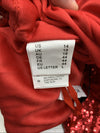 Kate Kasin Long V-Neck Sequined Sparkling Evening Bridesmaid Dress Size 14, Red