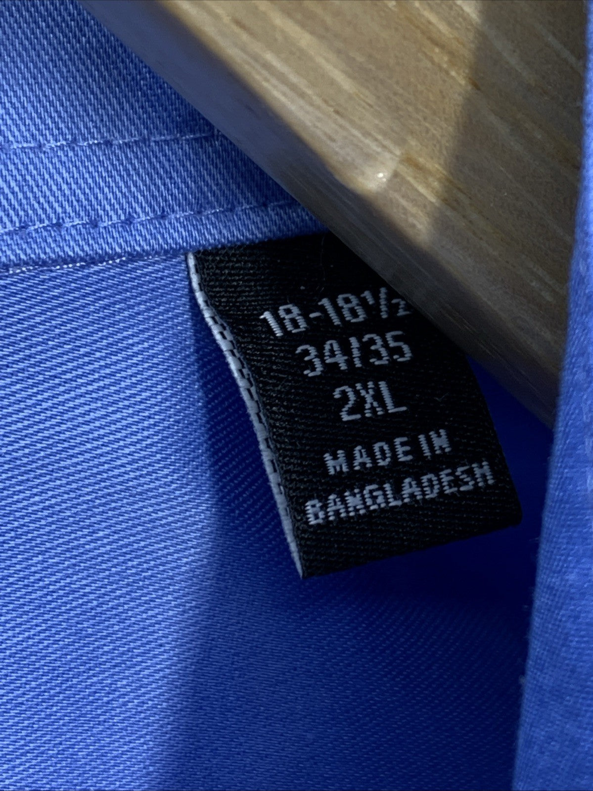 Van Heusen Dress Shirt Mens Flex Collar Regular Fit Blue Size 2XL 18-18.5 34/35