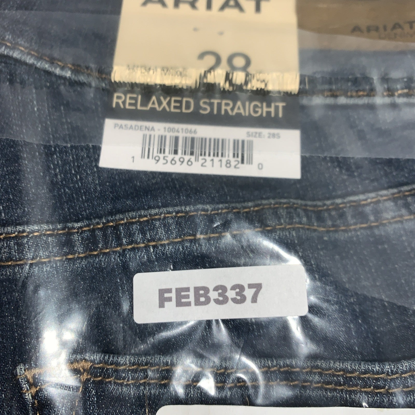 Ariat Pasadena High Rise Relaxed Straight Leg Fit Jeans Size 28s Long Pants