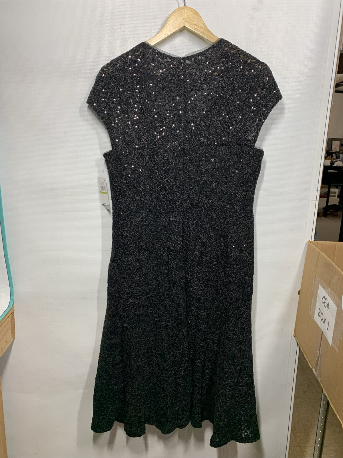 Alex Evenings Knee Length V Neck Cocktail Mother of The Bride Dress Size 14 Blac