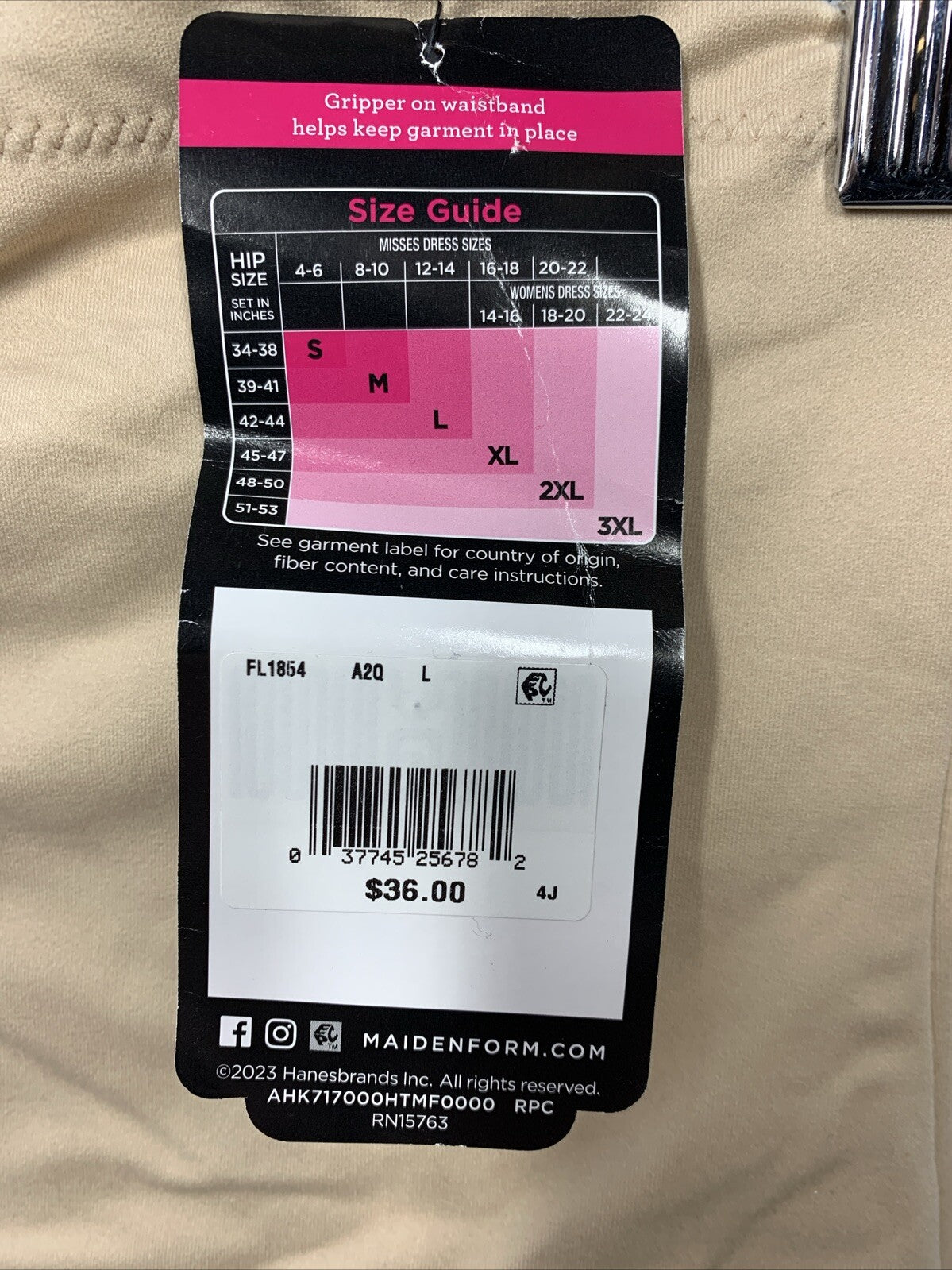 Maidenform Women's Firm Control High Waist Shaping Brief FL1854 Beige Size L