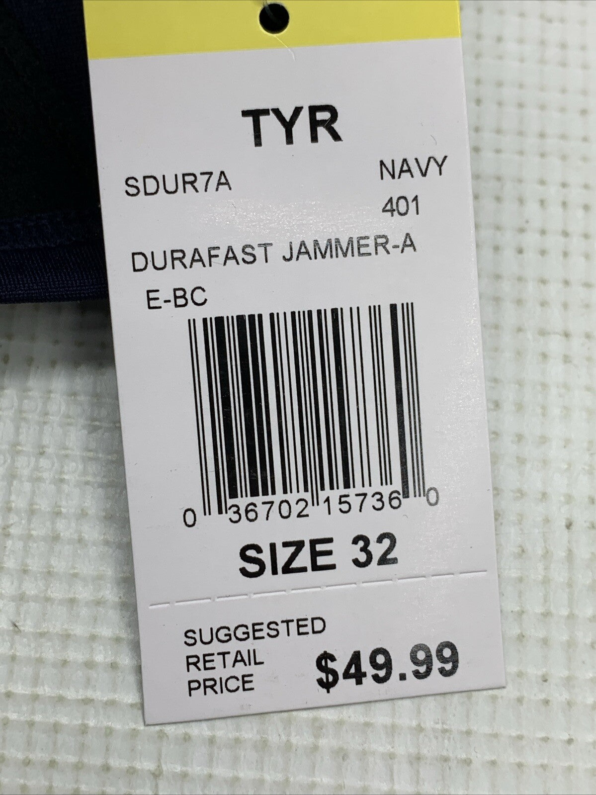 TYR Men's Durafast One Jammer Swimsuit SDUR7A Navy Blue Size 32 Swimwear Bottom