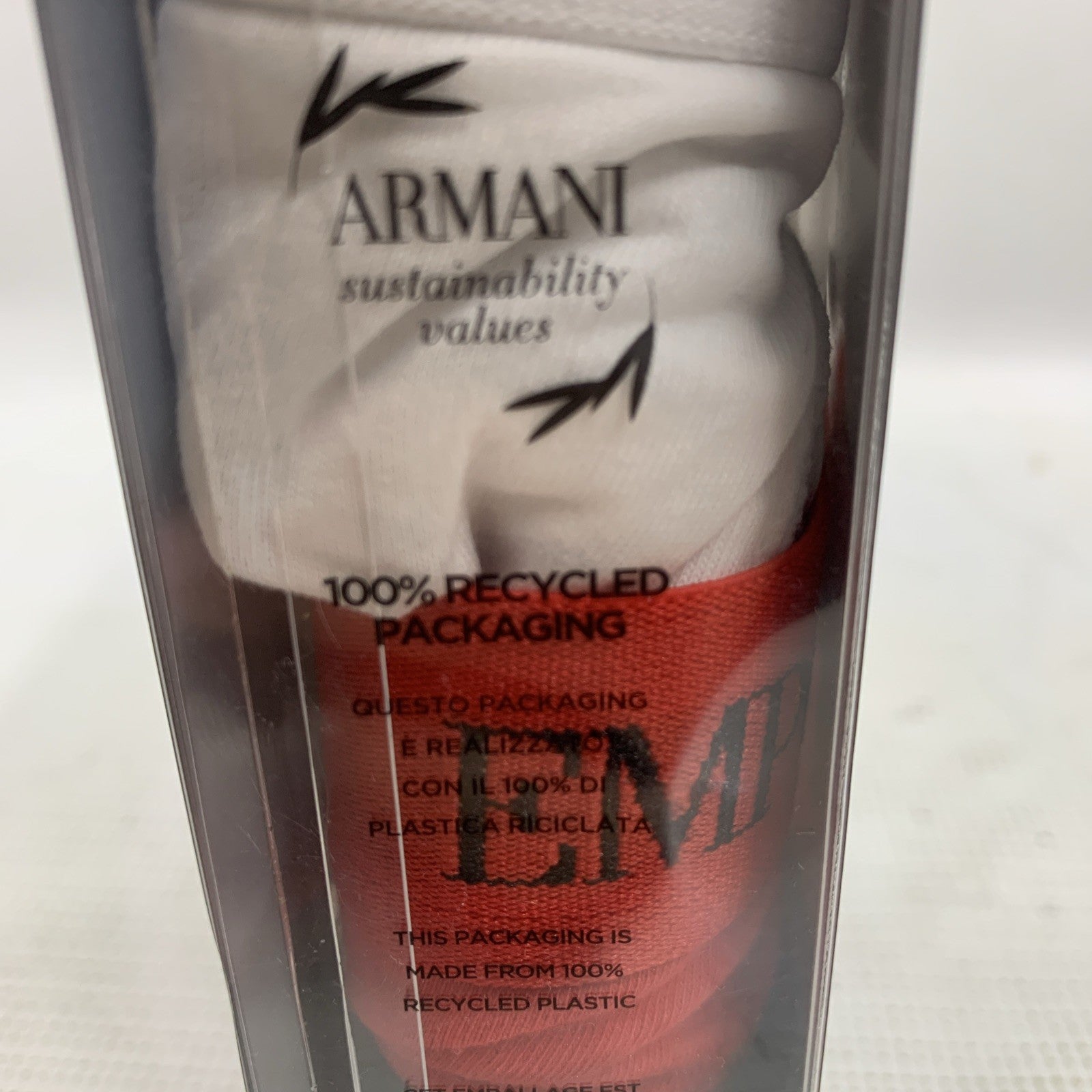 EMPORIO ARMANI Brief Pure Cotton White Red Black Size XL Underwear - 3 Pack