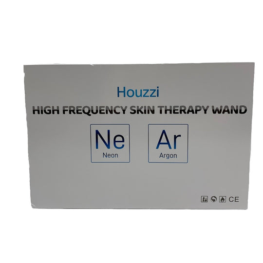 Houzzi High Frequency Skin Therapy Wand 4PC Neon ARgon Facial Device Skin Care