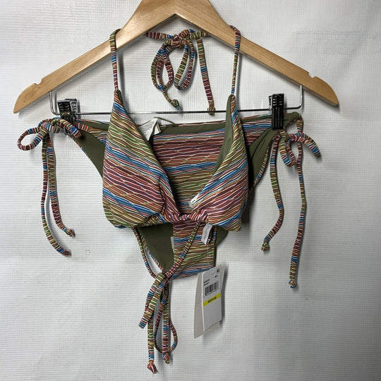 Becca Women's Free Spirit Triangle Top and Tie Side Bottom Bikini Set Medium