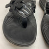 Clarks Women's Brinkley Flora Flip-Flop Black Patent Synthetic Size 9 Slip-on