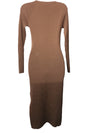 The Drop Women's Yasmin Rib Midi Sweater Dress With Side Split Small Long Sleeve