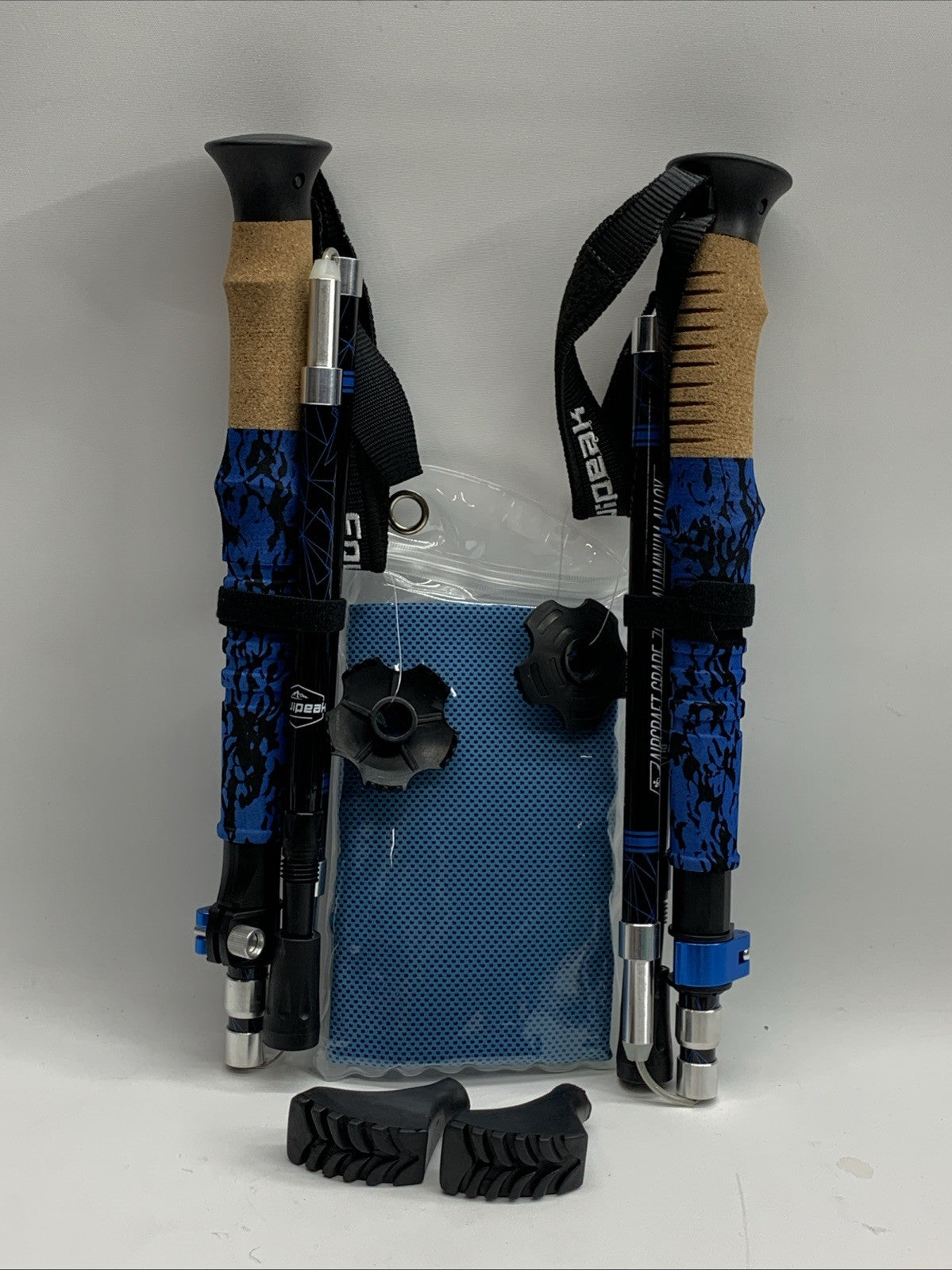 Collapsible Trekking Poles Hiking Walking Sticks Folding Alpenstock Anti-shock