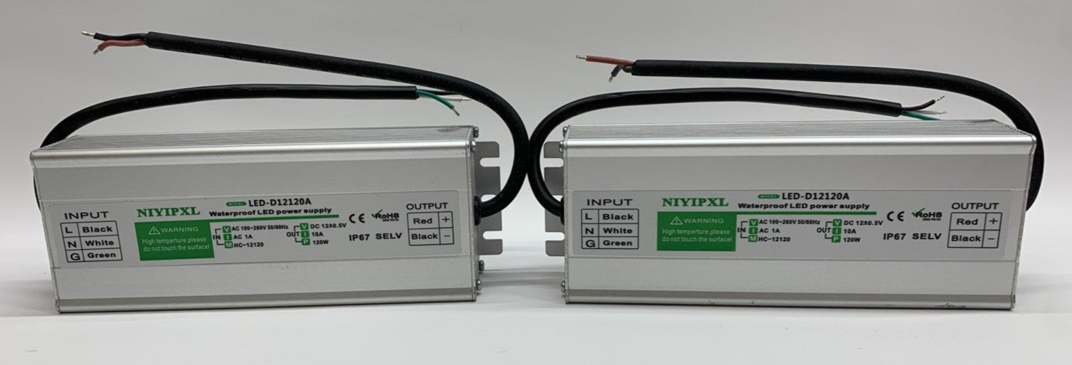 2-Led Driver 120Watts Waterproof Ip67 Power Supply Transformer Adapter 100v/260v