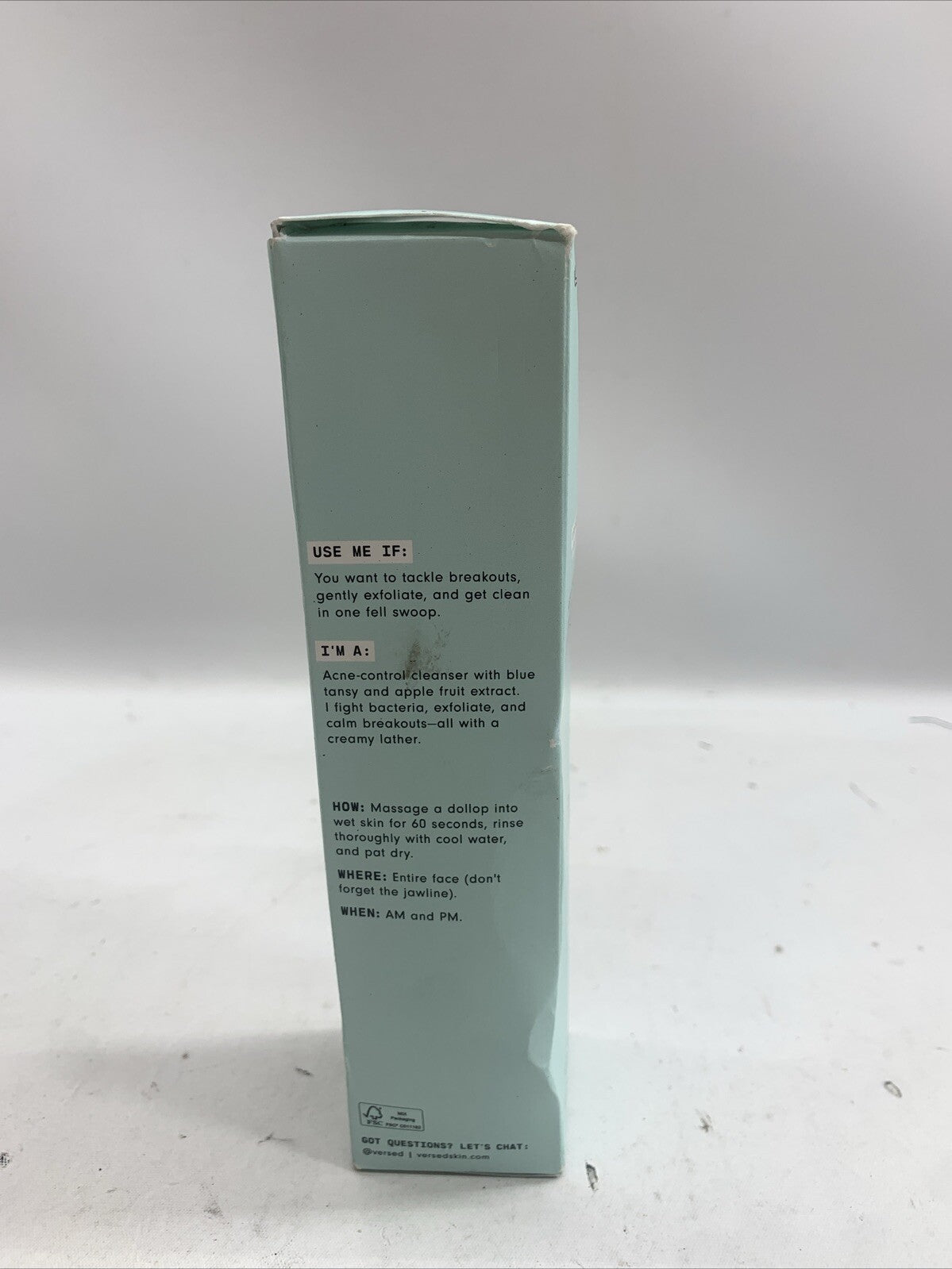 Versed Keep The Peace Acne- Calm Cream Cleanser 4 fl. oz Non-Drying Foaming