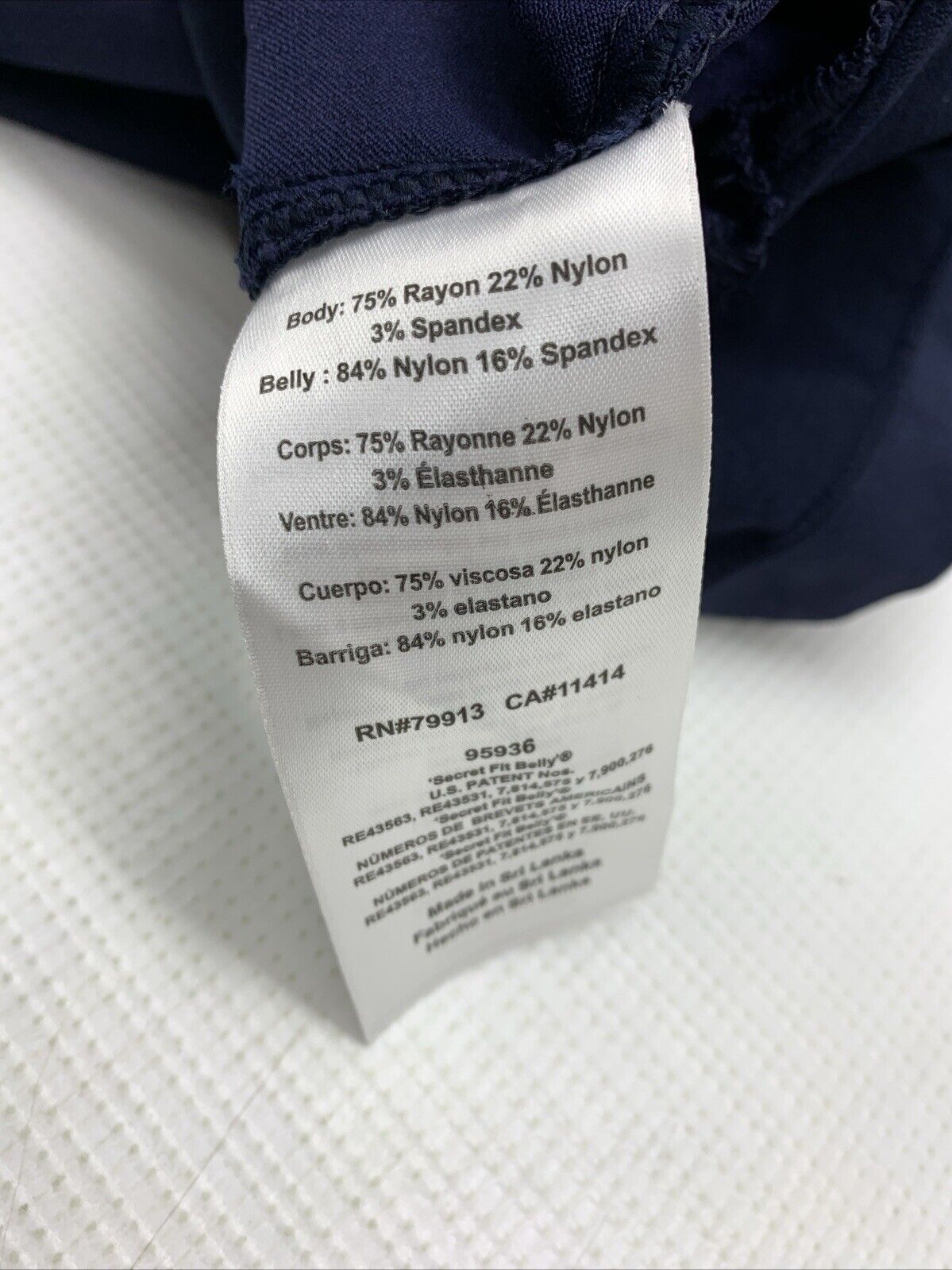 Motherhood Maternity Regular Skinny Leg Athletic Ankle Pants Navy Blue Size XS
