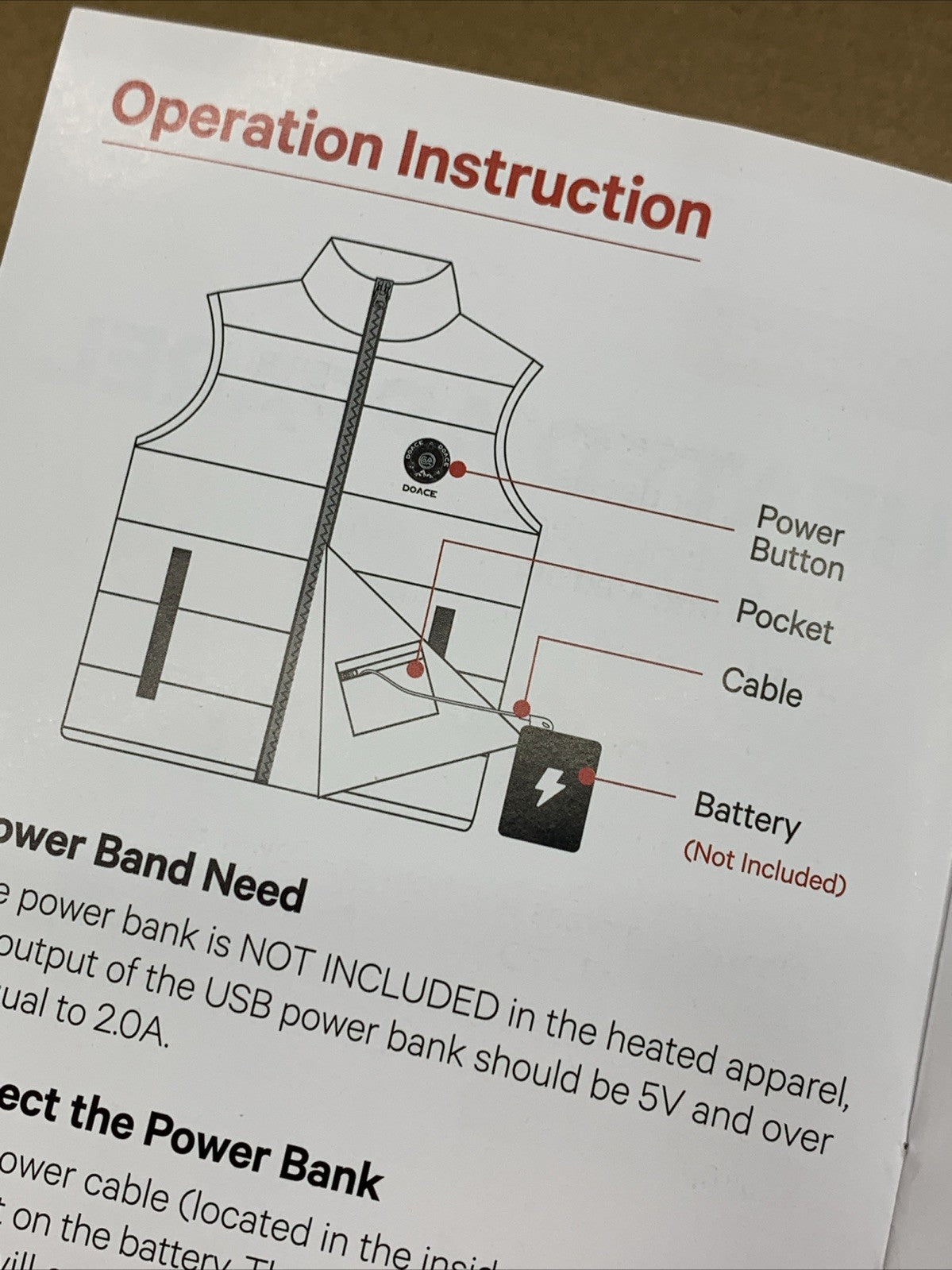 DOACE® Upgraded Smart Electric Heated Vest for Men & Women Size 2XL - No Battery