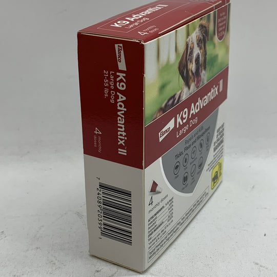 Elanco K9 Advantix II Ticks Treatment for Dog Large Dog 21-55lb 4 Monthly Doses