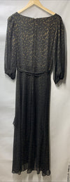 DKNY Women's Double Strap Cold Shoulder Gown Size 12 Black ED21A570 3/4 Sleeve