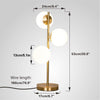 Modern Gold Globe Table Lamp Mid Century 3-Light Desk Lamp with Milk White Glass