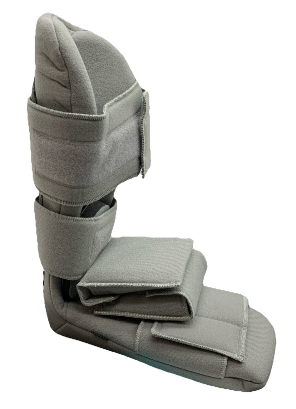 Leg Brace Support Splint Trigger Point Night Plus Stretch Wedges Soft Gray Large
