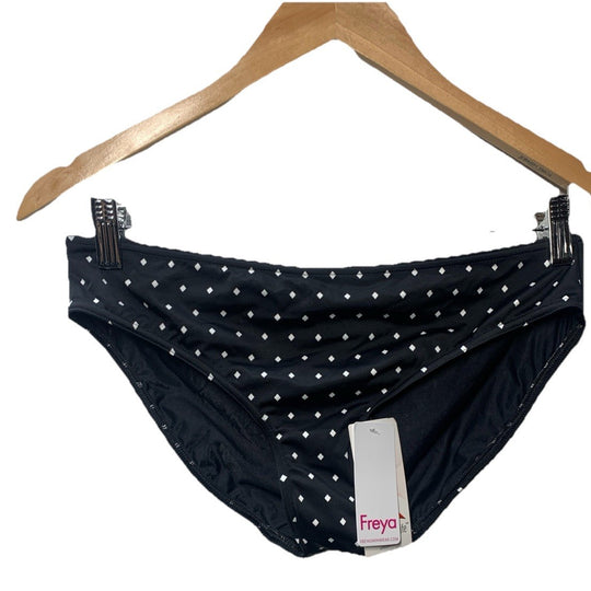 Freya Women's Jewel Cove Bikini Brief Black/White Underwear Swimwear Size Medium
