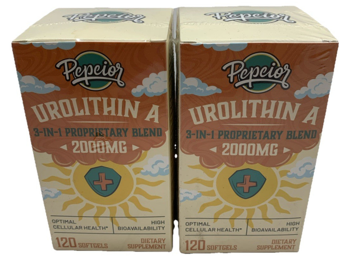Pepeior UROLITHIN A 3in1 Proprietary Blend 2000mg 120 Softgels Supplement 2 Pack