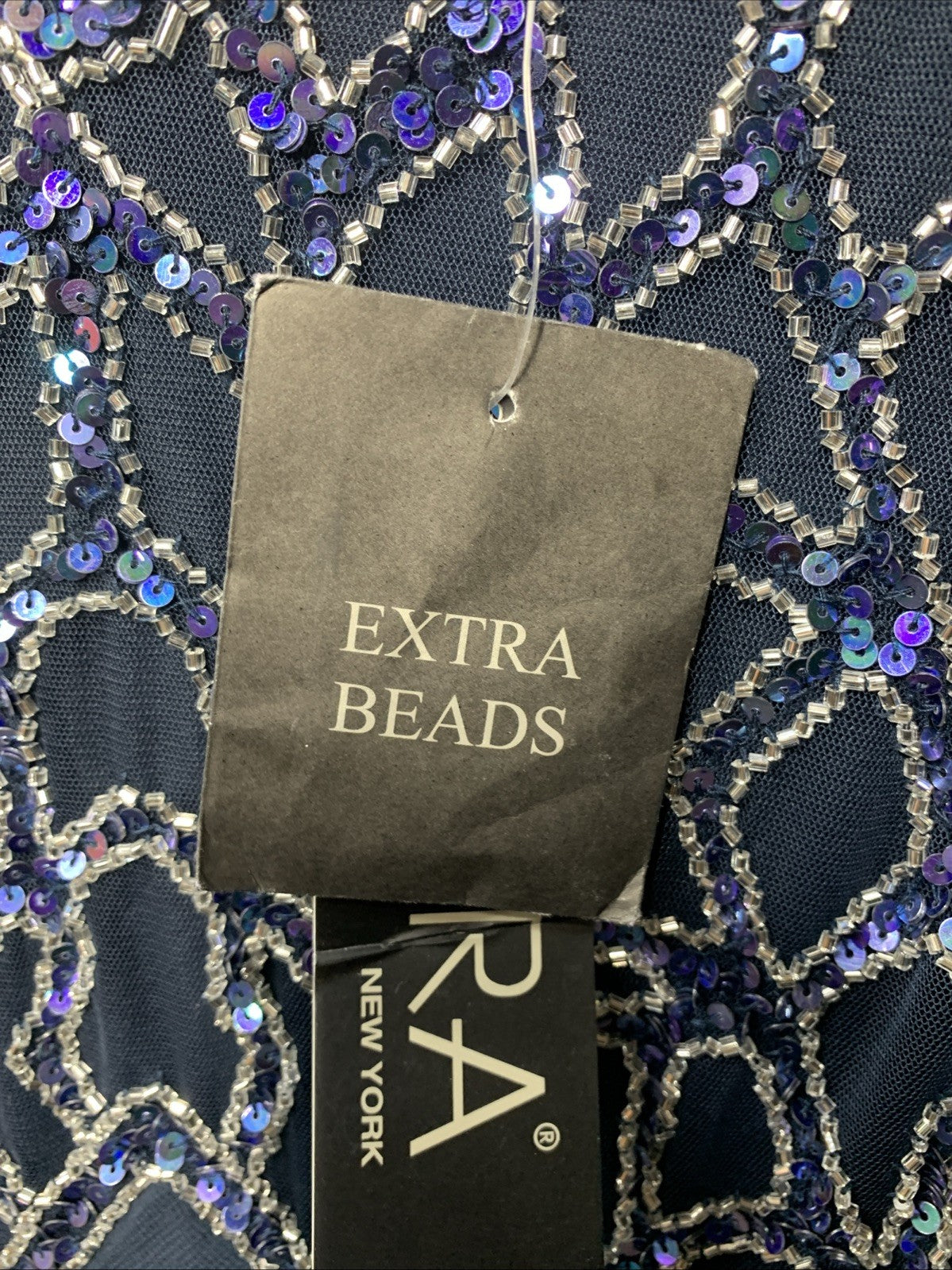 J Kara Womens 3/4 Sleeve Geo Beaded Gown Special Occasion Long Dress Size 12