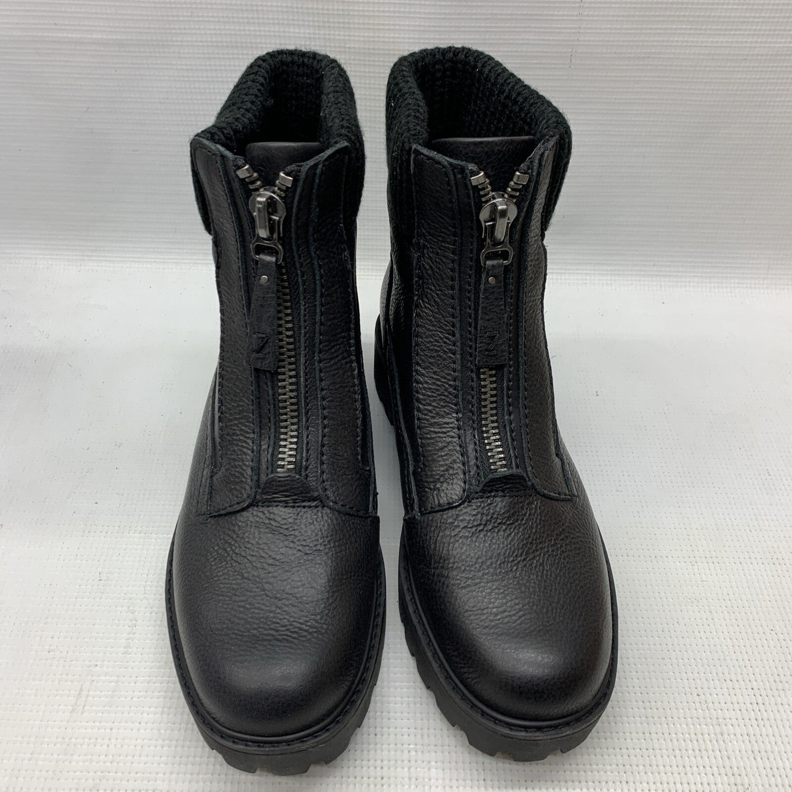 Zodiac Women's Soren Combat Ankle Boot Size 7.5 Black Leather H8103L1001 Block