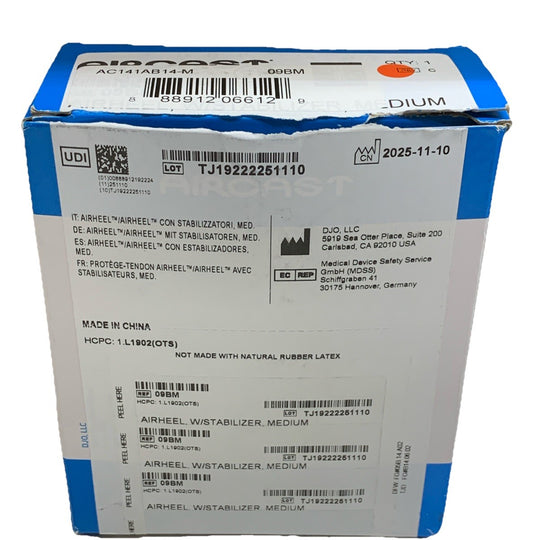 Aircast AirHeel Ankle Support Brace w/Stabilizer Medium Lightweight Low Profile