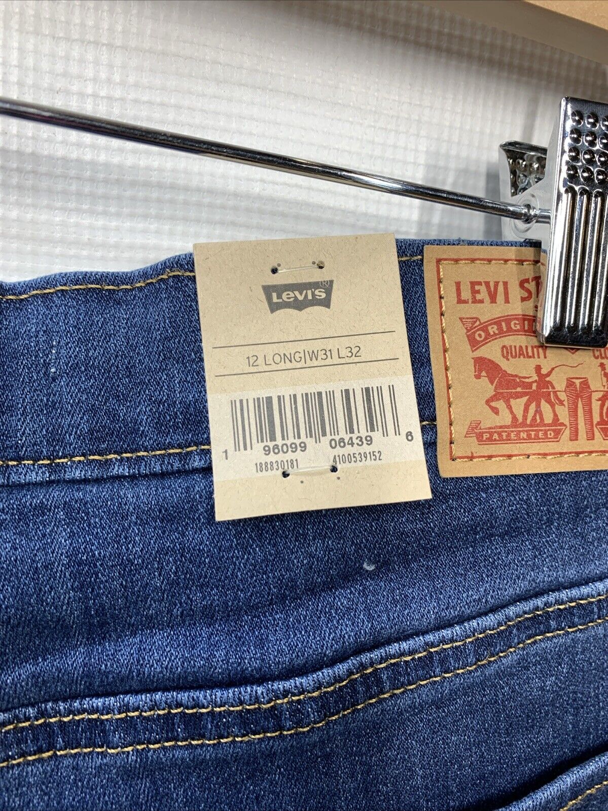 Levi's 724 Women's High Rise Straight Leg Jeans Slim 12L 31/32 Long Pants Blue