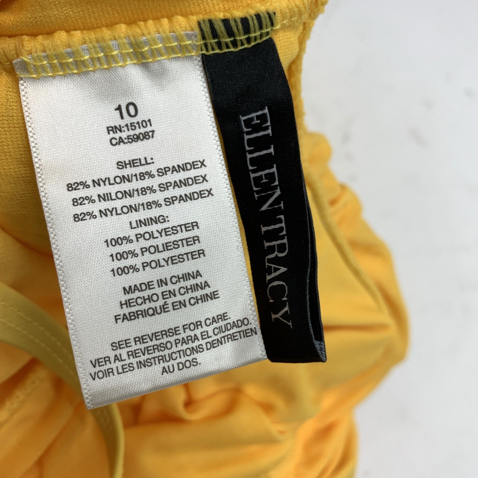 Ellen Tracy Women’s V-Neck One Piece Swimsuit Ruffle Golden Dusk Bathing-suit 10