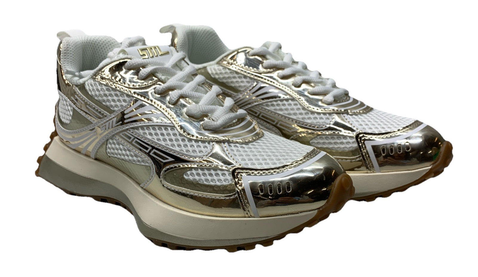 Steve Madden Cyclone Sneaker Lace-up Shoes CYCL05S1163075 Size 7.5 Gold Multi