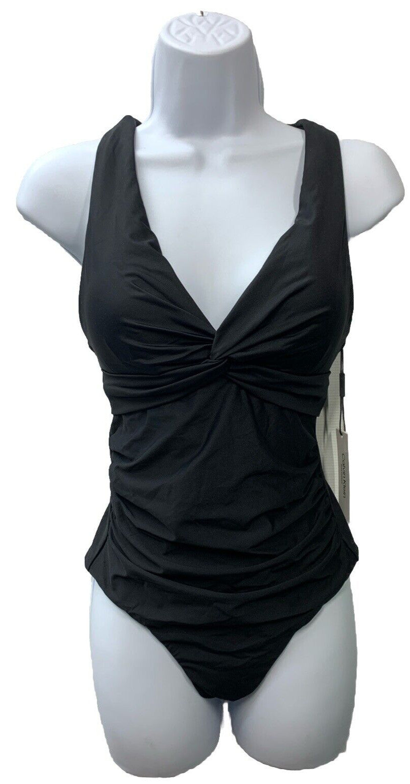 Calvin Klein Women's V-neck Twist Front Tummy Control One Piece Swimsuit Size 8