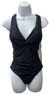 Calvin Klein Women's V-neck Twist Front Tummy Control One Piece Swimsuit Size 8