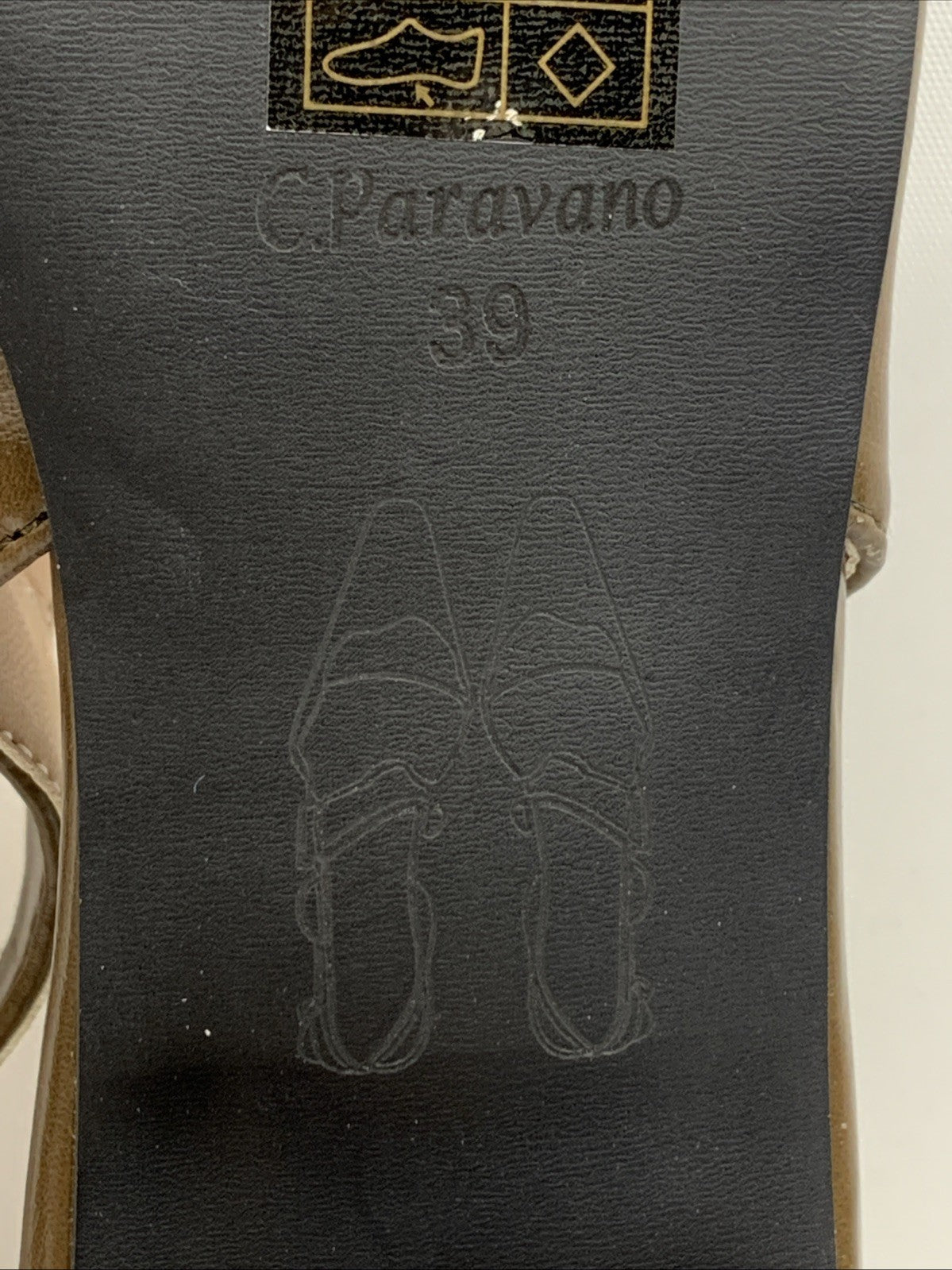C.Paravano Women F11 Slingback Shoes Close Square Toe Flats Sandals Size 39(EU)