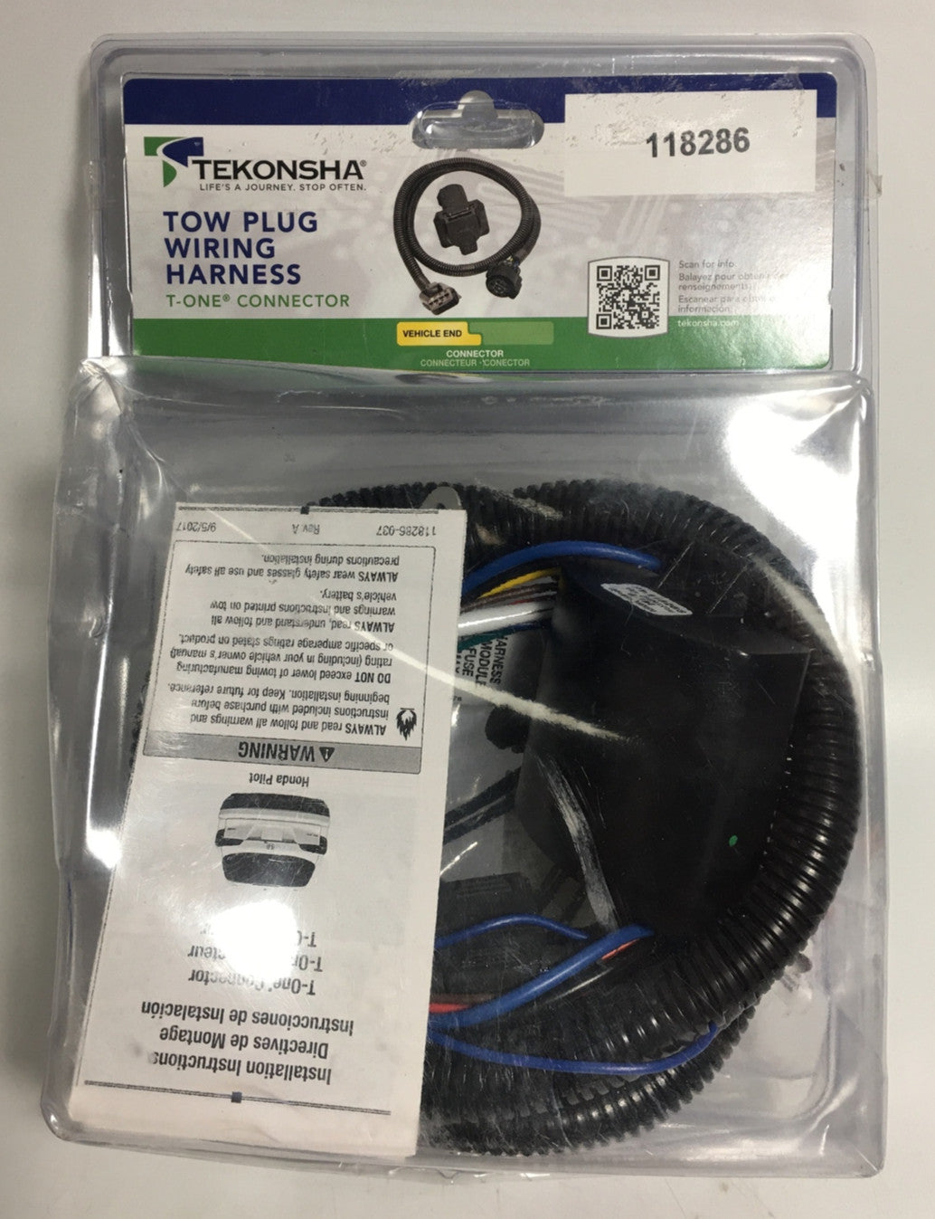 Tekonsha Tow Plug Wiring Harness Package T-one Connector With ModuLite 16-18 Hon