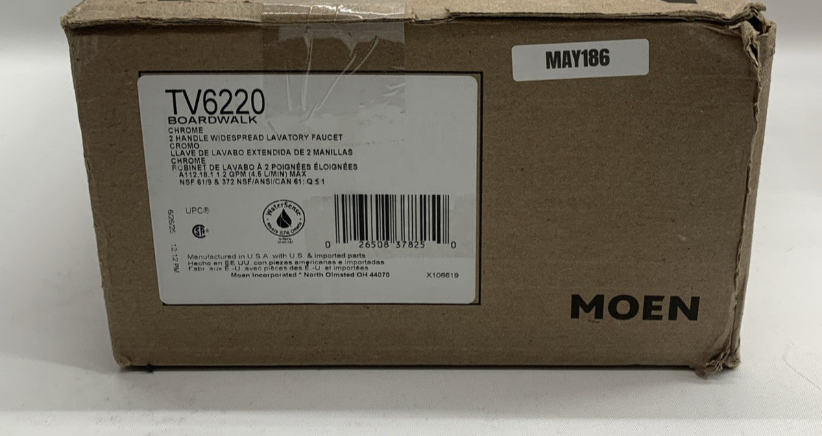 Moen TV6220 Boardwalk Chrome Two-Handle High Arc Widespread Bathroom Sink Faucet