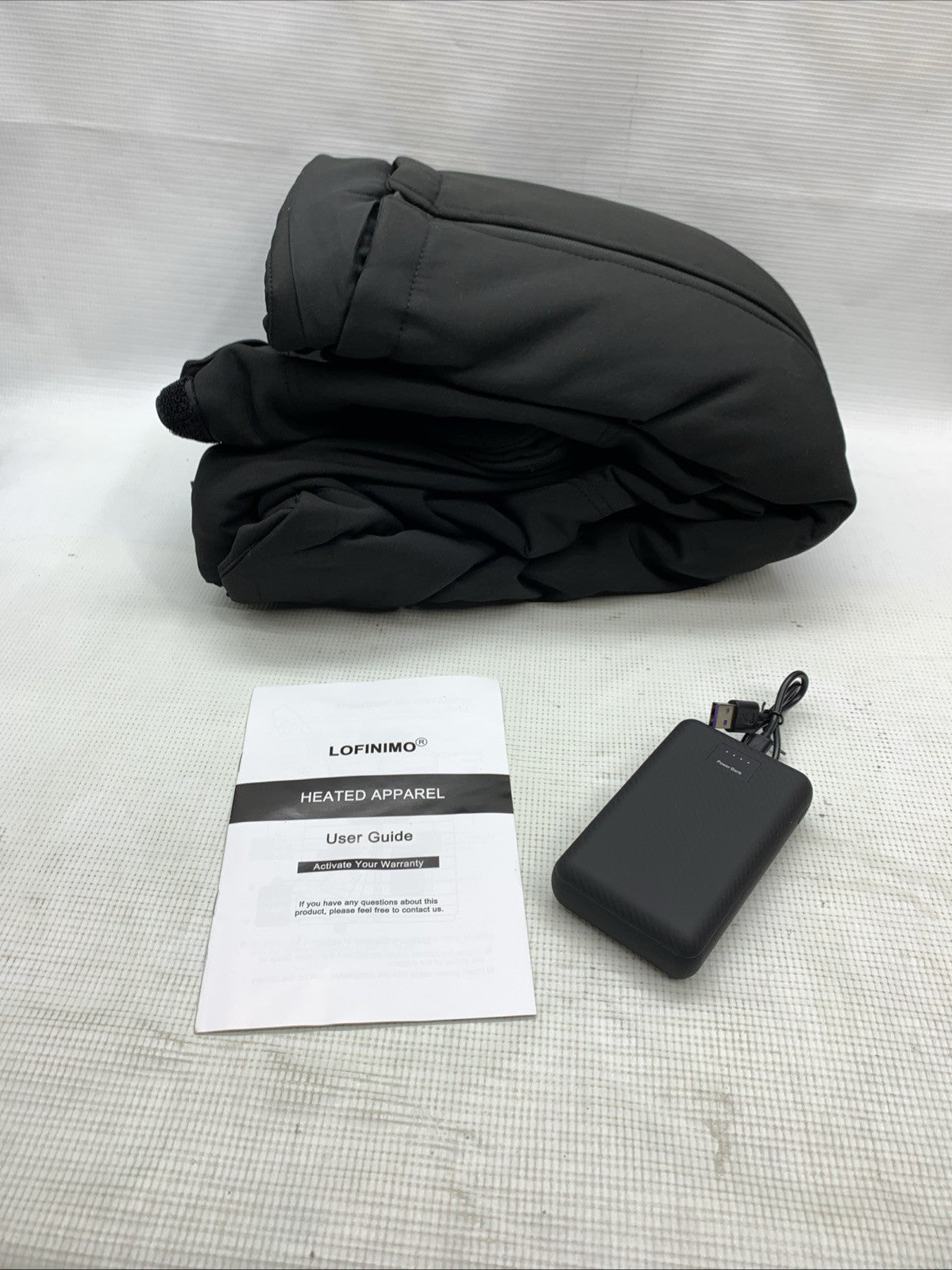 LOFINIMO Heated Jackets Hooded Black Size 2XL Long Sleeve with Heated Collar