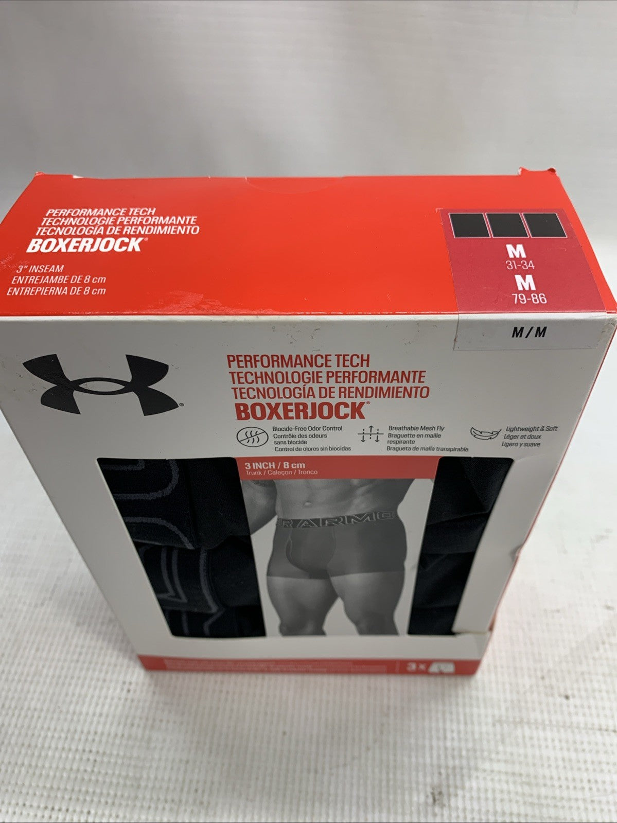 Under Armour Performance Tech Boxerjock Boxer Brief Underwear Size Medium 3 Pack