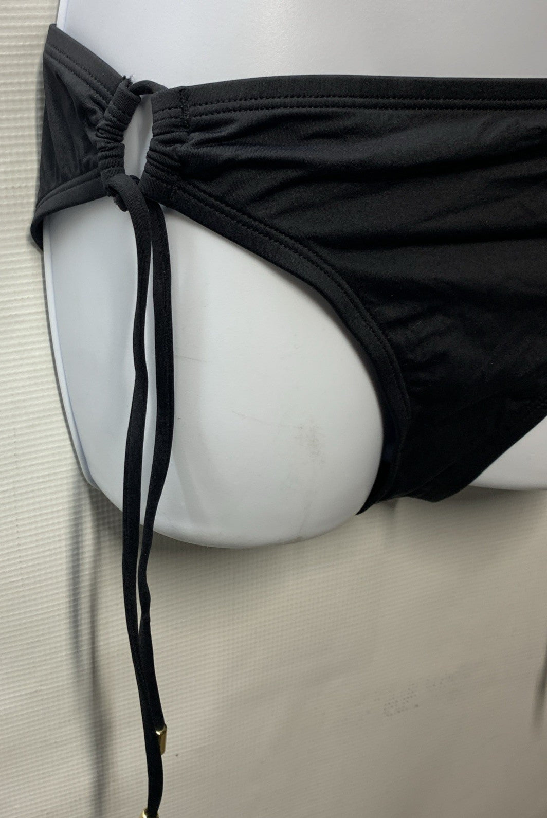 La Blanca Swim Bottom Bikini Island Goddess Side Tie Hipster Womens Size 6 Black