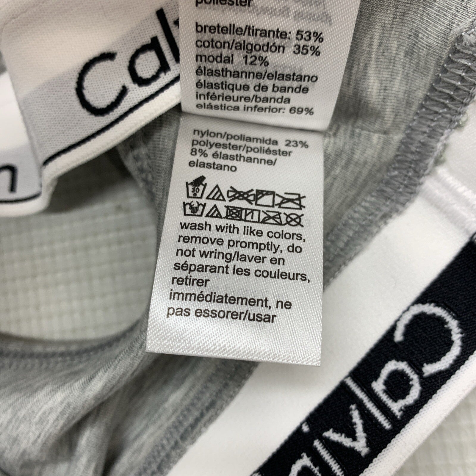 Calvin Klein Women's Modern Cotton Padded Bralette Bra QF1654-020 Size M Gray
