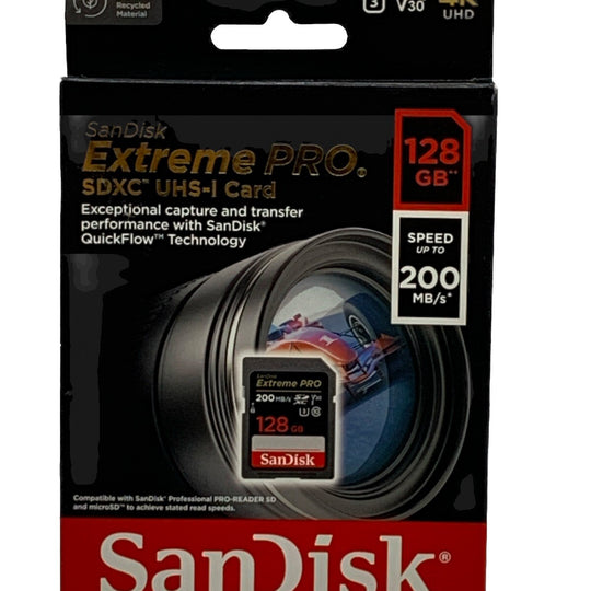 SanDisk Extreme PRO 128GB UHS-I U3 SDXC 200MB/s 4K Memory Card SDSDXXD-128G