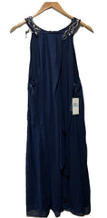 SLNY Women's Navy Sleeveless Navy Blue Shift Dress Size 20W for Formal Business