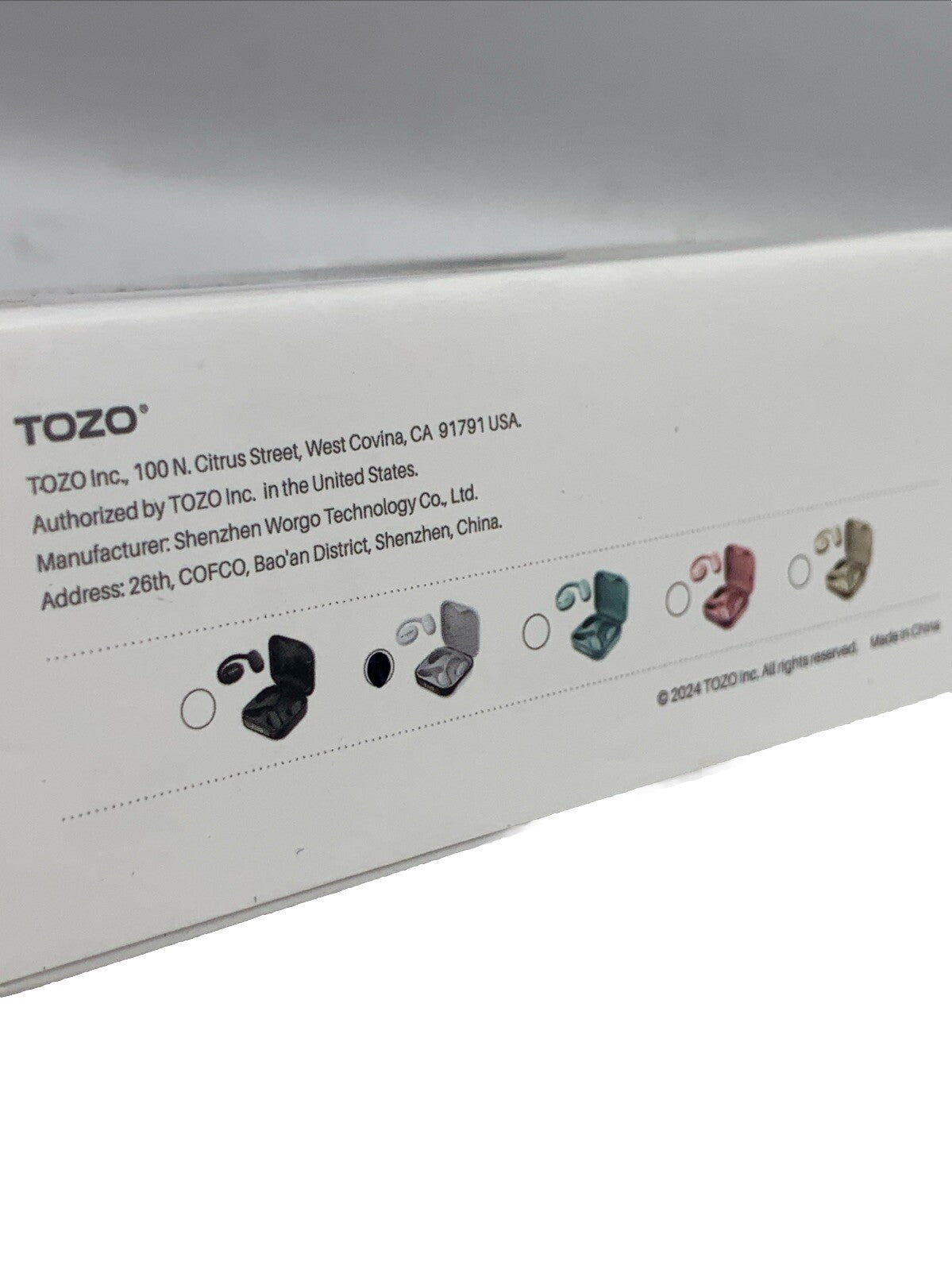 TOZO OpenEgo True Wireless Open Ear Headphones Bluetooth Sport Earbuds Earhooks