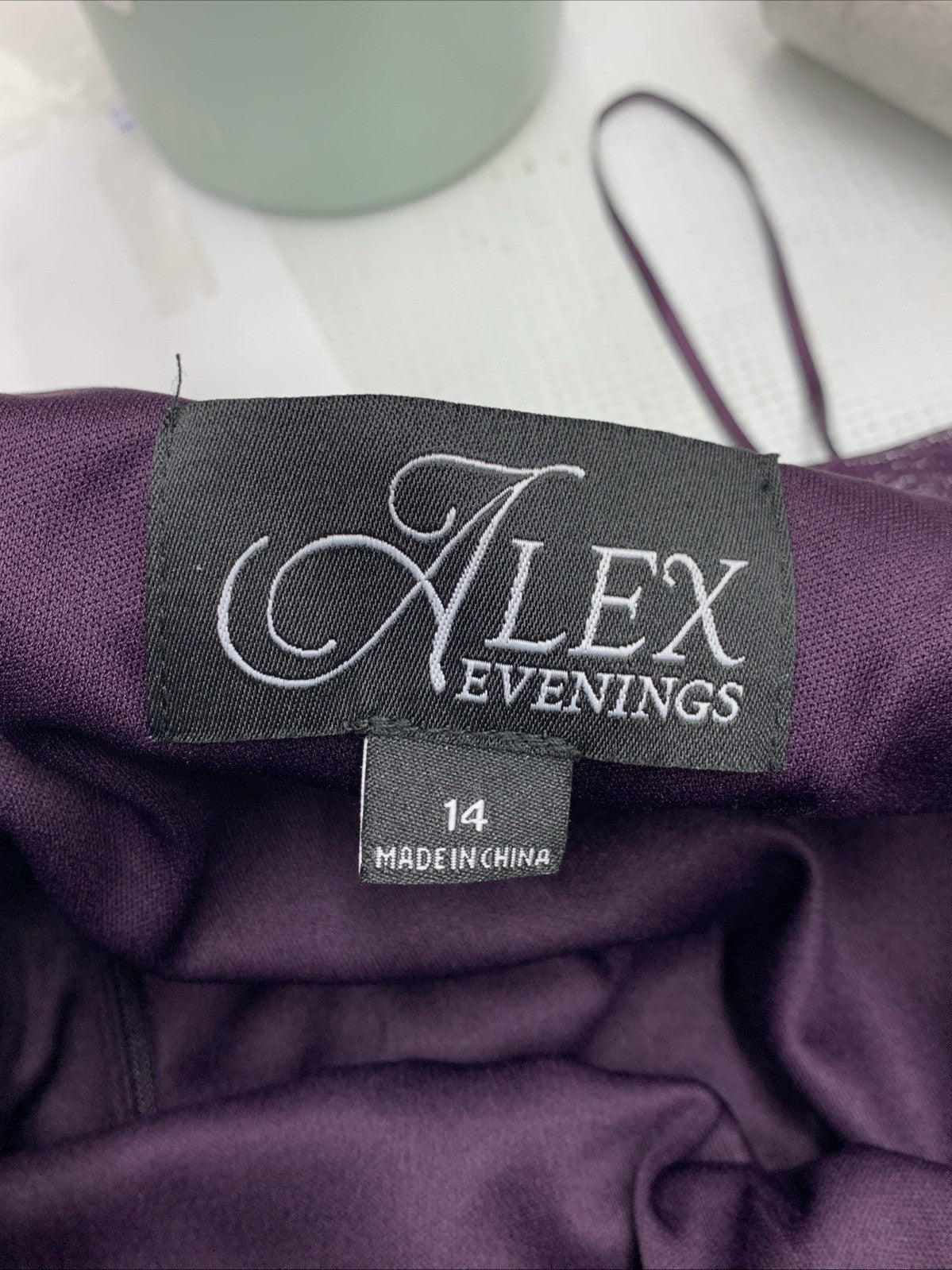 Alex Evenings Women's Long Cascade Ruffle Sleeveless Leg Slit Dress Size 14