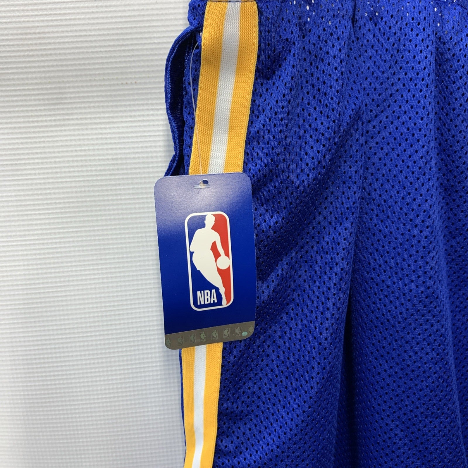 NBA Golden State Warriors Basketball Shorts Men's 3XL Mesh Shorts Blue Gold